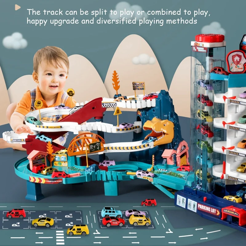 Children's Toy Parking Lot Building Car Building Breakthrough Adventure Track Light Music Boy Educational Gift