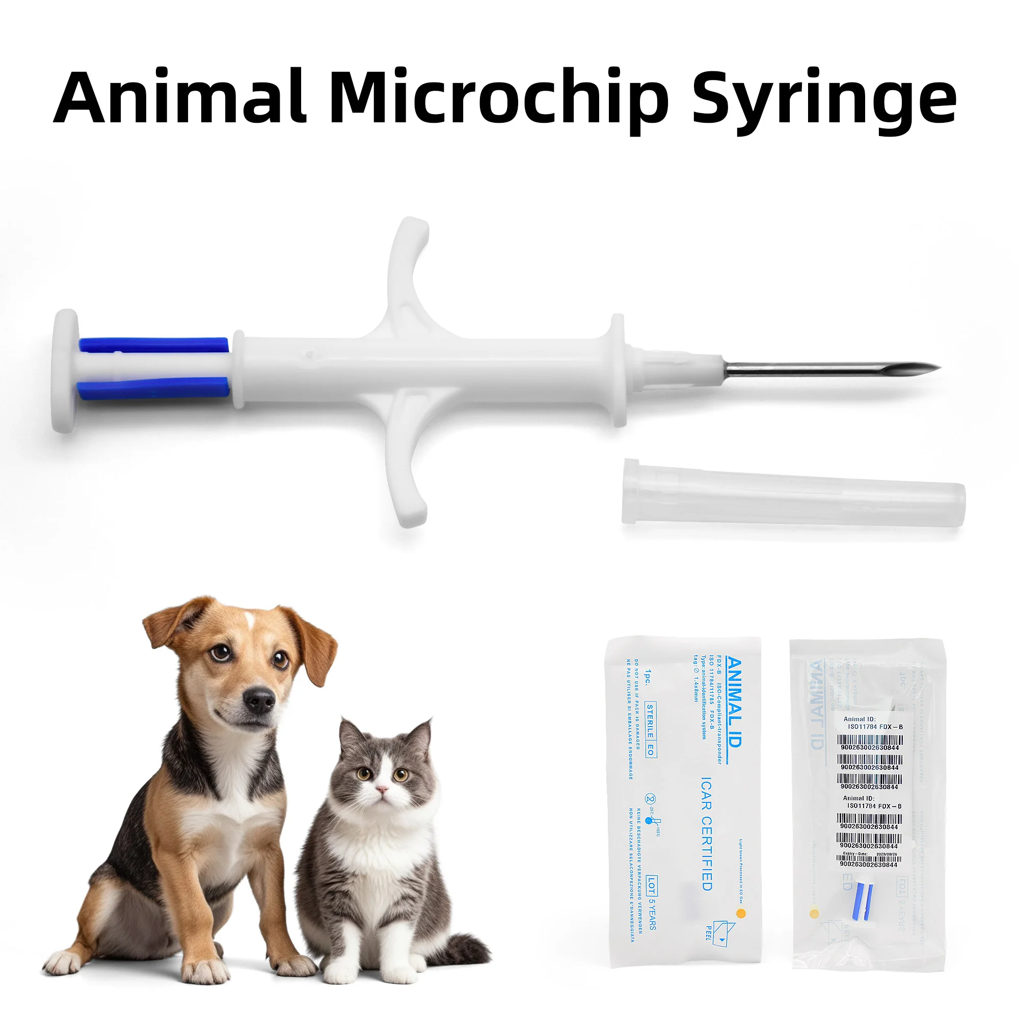 ISO FDX-B 10pcs cat dog microchip animal syringe ID