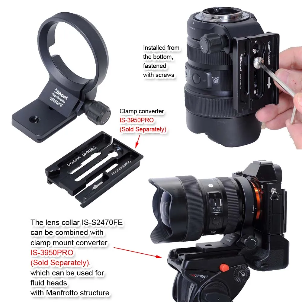 Ishoot-lens Collar Tripod Mount Ring Support 2470 mm F2.8 dg dn Art E-mount Arca-swiss Quick Release Plate - Image 3