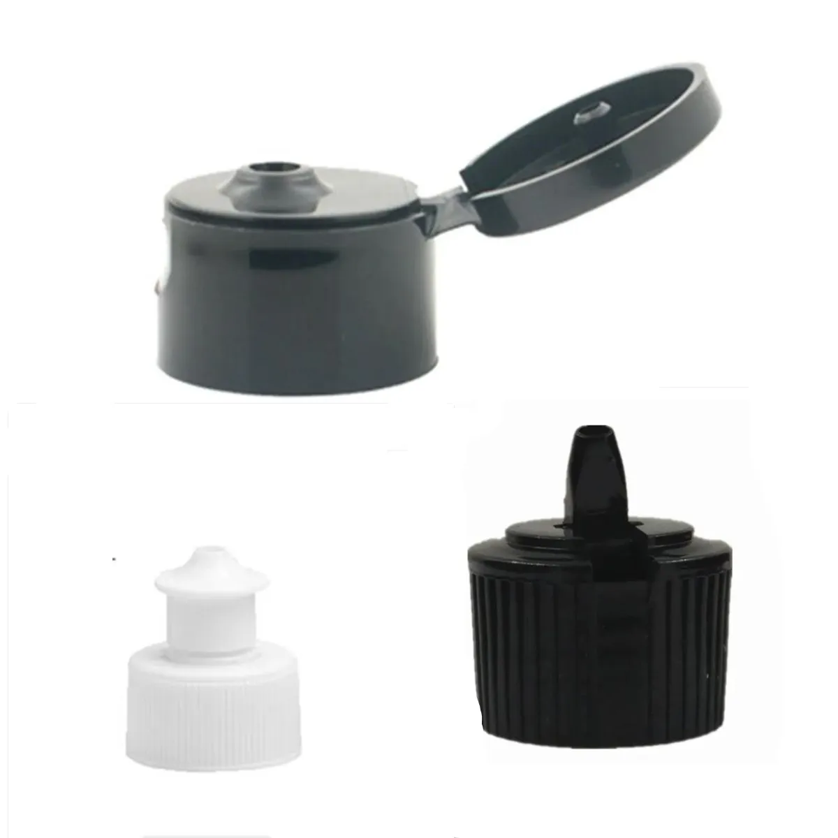 18-410 20-410 24-410 28-410 smooth/ribbed side plastic Flip Top Dispensing Cap Spout Top Caps Unlined push pull lid 10pcs
