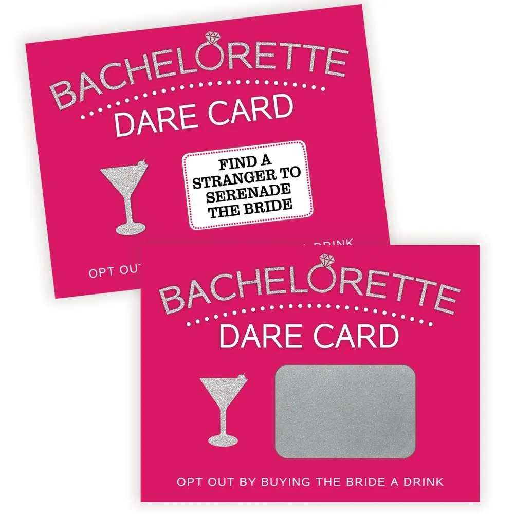 Bachelorette Party Scratch-Off Dare Card Game, Fun Girls Night Challenge Pack, 20 Cards
