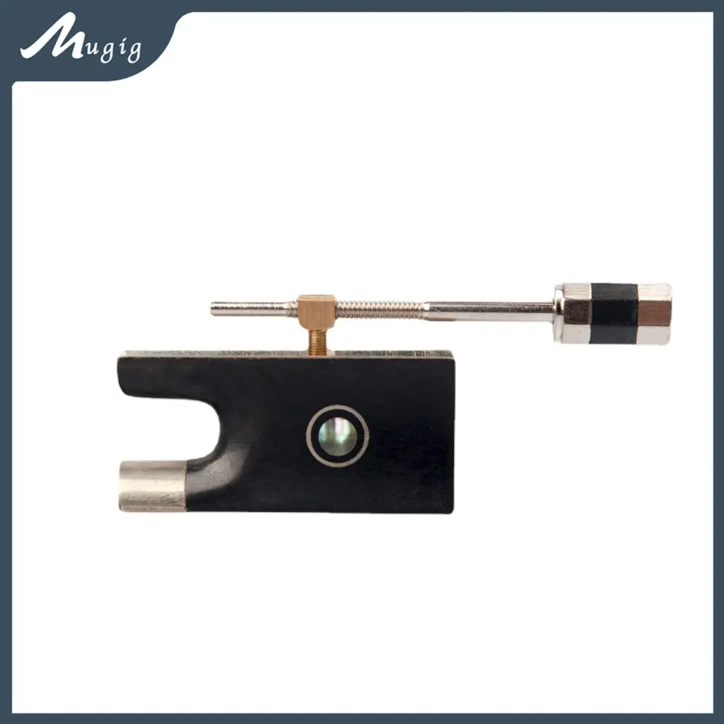 

Mugig Full-size Violin Bow Ebony Frog and Screws 4/4 Violin Bow Frog Bow Parts
