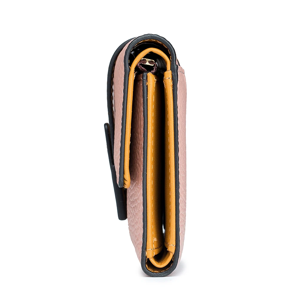The new leather ultra-thin niche creative design head layer cowhide wallet contracted joker long put mobile wallet
