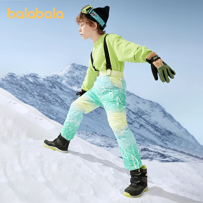 

Balabala Toddler 2023 Unisex Boy Girl Winter Down Pants Outer Wear Winter New Gradient Warm Trousers