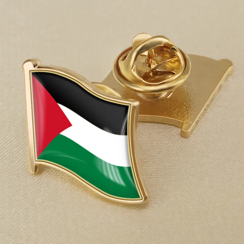 Palestine National Flag Pin Brooch Country Flag Metal Lapel Pin Israel Badges For Clothes Bag Hat Collar Jewelry Accessories