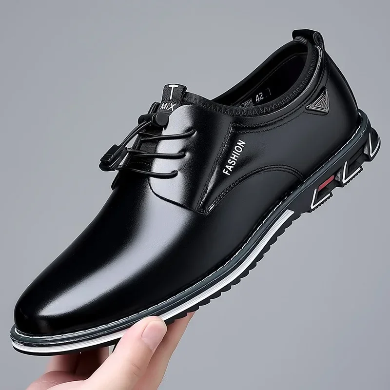 

2023 Leather Men Casual Shoes Business Comfortable Men's Dress Shoes Platform Fashion Slip on Male Loafers Oxfords Large Size 50