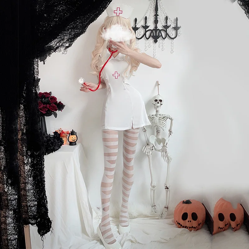 Halloween Adult Costume Cosplay Nurse Uniform Large Size Sexy Doctor Cosplay Uniform Party Costumes