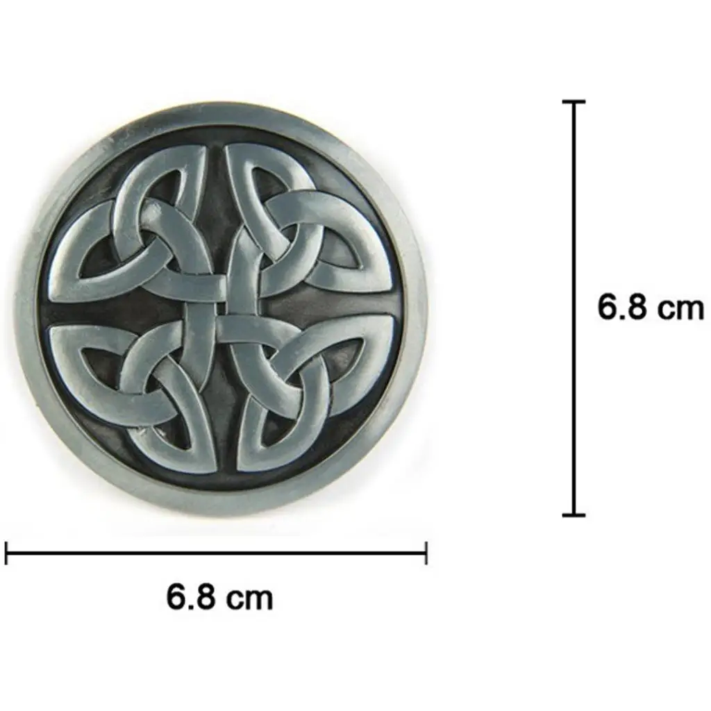 Decorative Pattern Western Style Cowboy Silver Round Belt Buckle Men