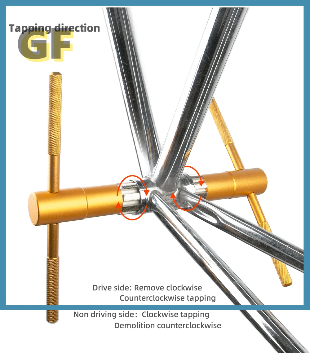 프레임 알루미늄 합금 수리 도구 키트 스레드 하단 홀더 태핑 고강도 강철 도구 1.37x24T