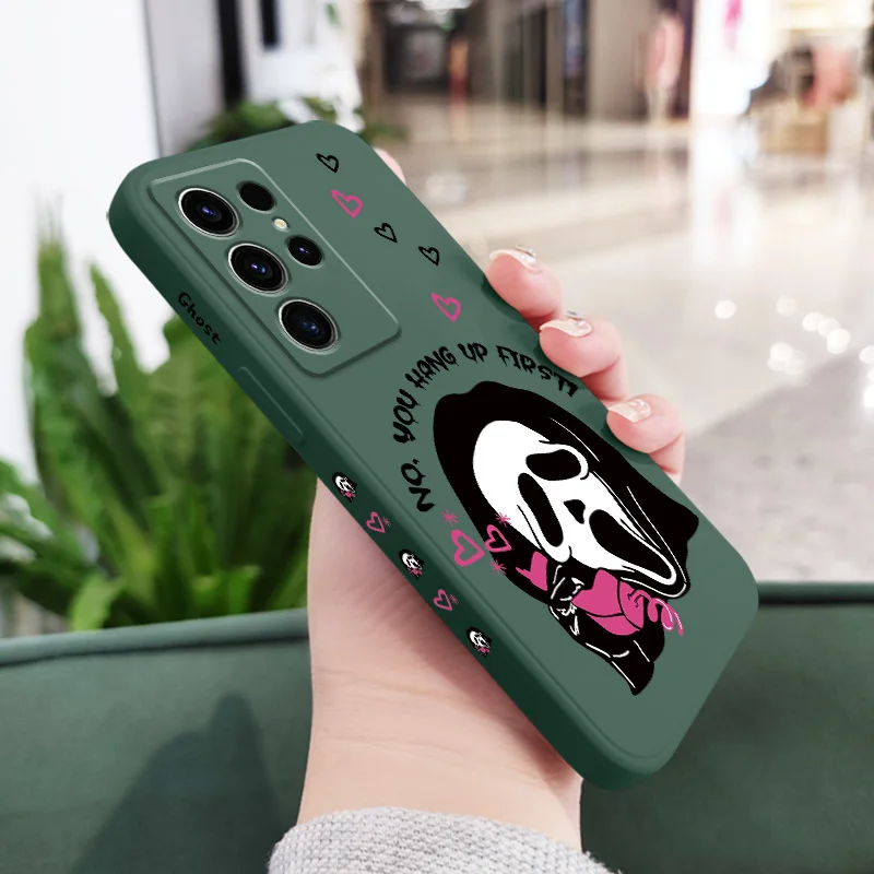 Elegant Ghost Design Phone Case with Telephone Motif