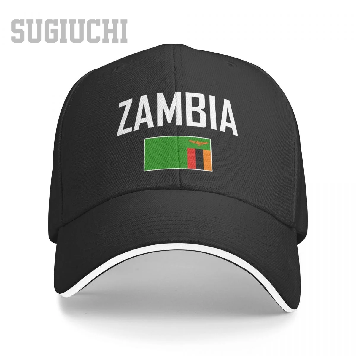 

Unisex Sandwich ZAMBIA Flag And Font Baseball Cap Men Women Hip Hop Caps Snapback Golf Hat Fishing