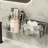 Bathroom Wall-mounted Washcloth Storage Box Drainage Hollow Wash Cup Storage Rack Bathroom Punch-free Storage Rack 1