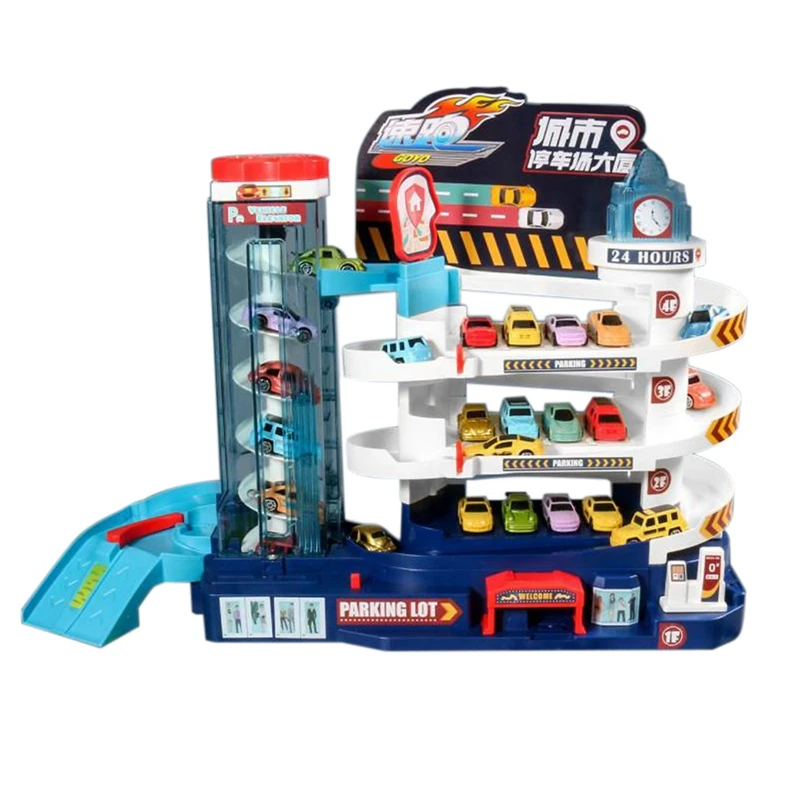 Children's Toy Parking Lot Building Car Building Breakthrough Adventure Track Light Music Boy Educational Gift