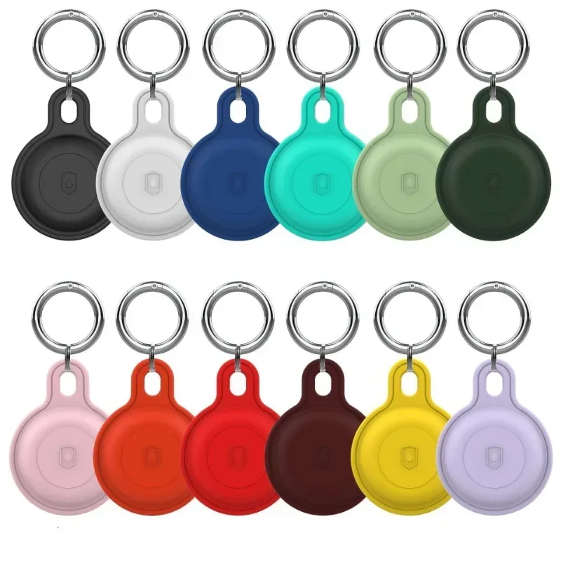 Silicon Keychain for Apple Airtags Case Protective Cover 360&deg; Waterproof Airtag Holder Tracker Accessories AirTag Case Key Ring airtag case