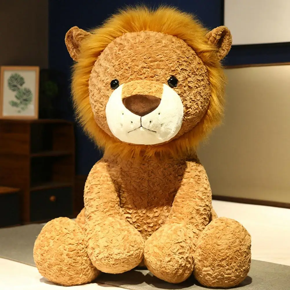 

Furry Lion Toy Soft Lion Doll Plush Toy Sensory Comfort for Kids Adults Huggable Stuffed Animal Gift with Kawaii Appeal