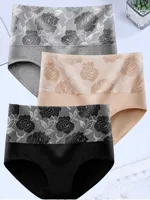 3 pièces/lot sous-vêtements pour femmes grande taille culotte en coton taille haute slips Lingerie Sexy femme Pantys M-5XL sous-vêtement sans couture filles 1