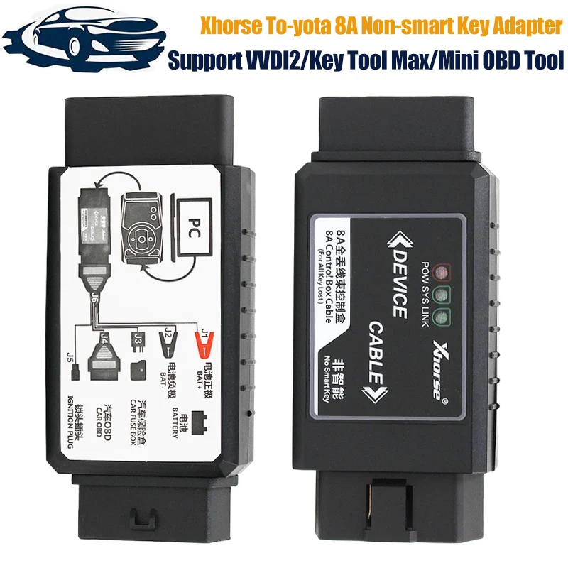 

Xhorse VVDI For Toyota 8A Non-Smart Key All Keys Lost Adapter 8A Control Box Cable without Disassembling IMMO BOX