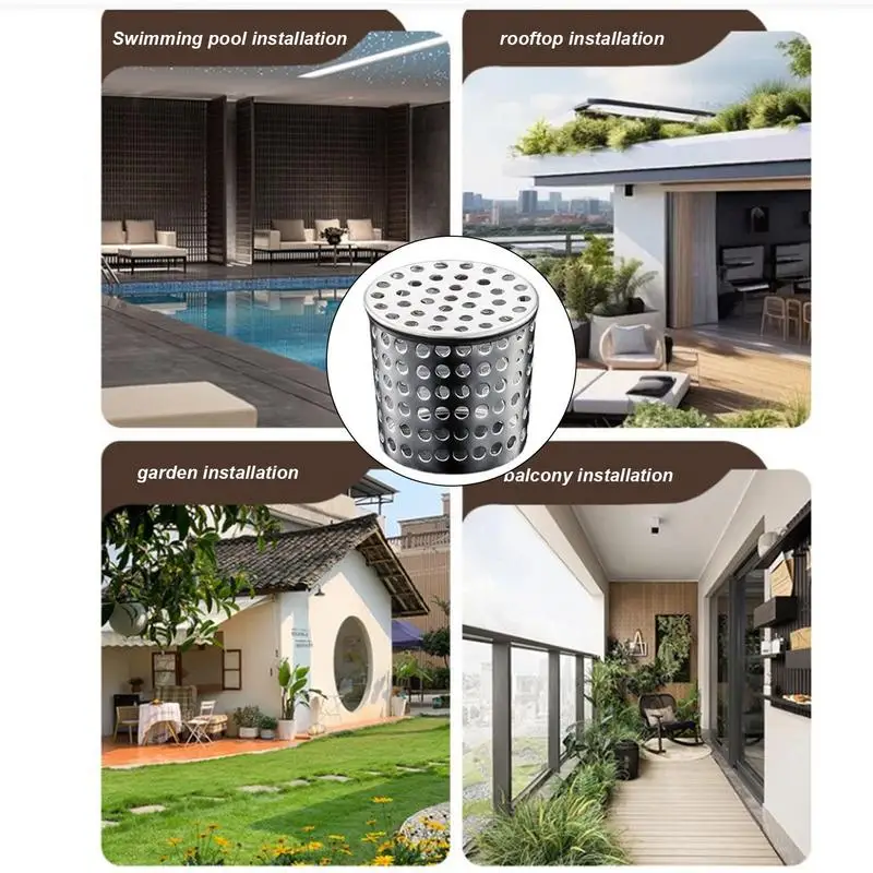 Drain Downspout Protectors Gutter Protector Cleaner 304 Stainless Steel Filter Strainer Roof Anti-Blocking Drain Cover Gutter