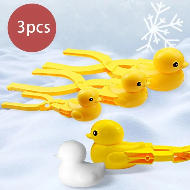 Pince à boules de neige canard ours mignon, ensemble de 4 pièces