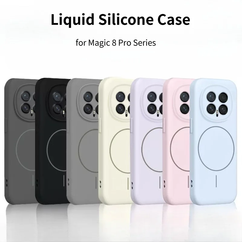 Fashion Original Liquid Silicone Magnetic Shockproof Phone Case with Raised Camera Protection