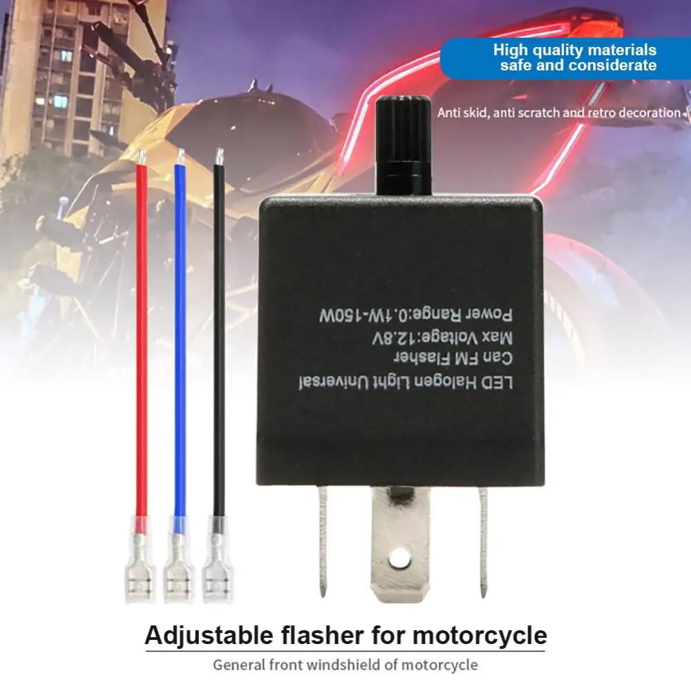 12V3PINAdjustableLEDFlasherRelayHighpowerRunningTurnSignal