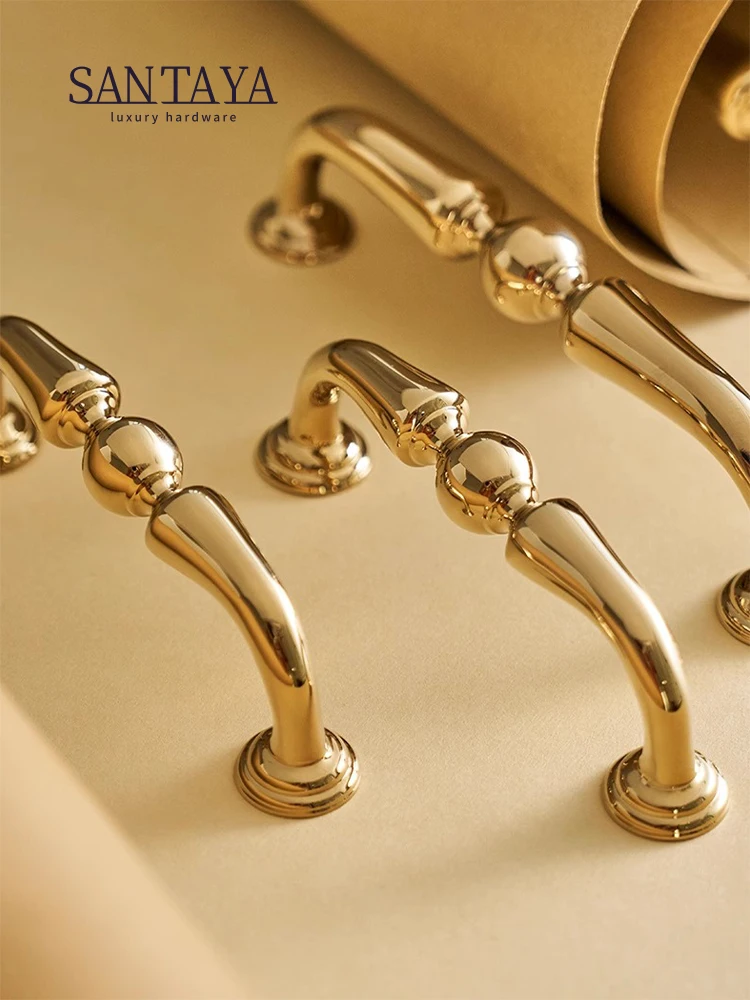 Santaya ทองเหลือง PVD Gold เฟอร์นิเจอร์หรูหราตู้เสื้อผ้าตู้ครัวดึงบาร์ลิ้นชัก 1
