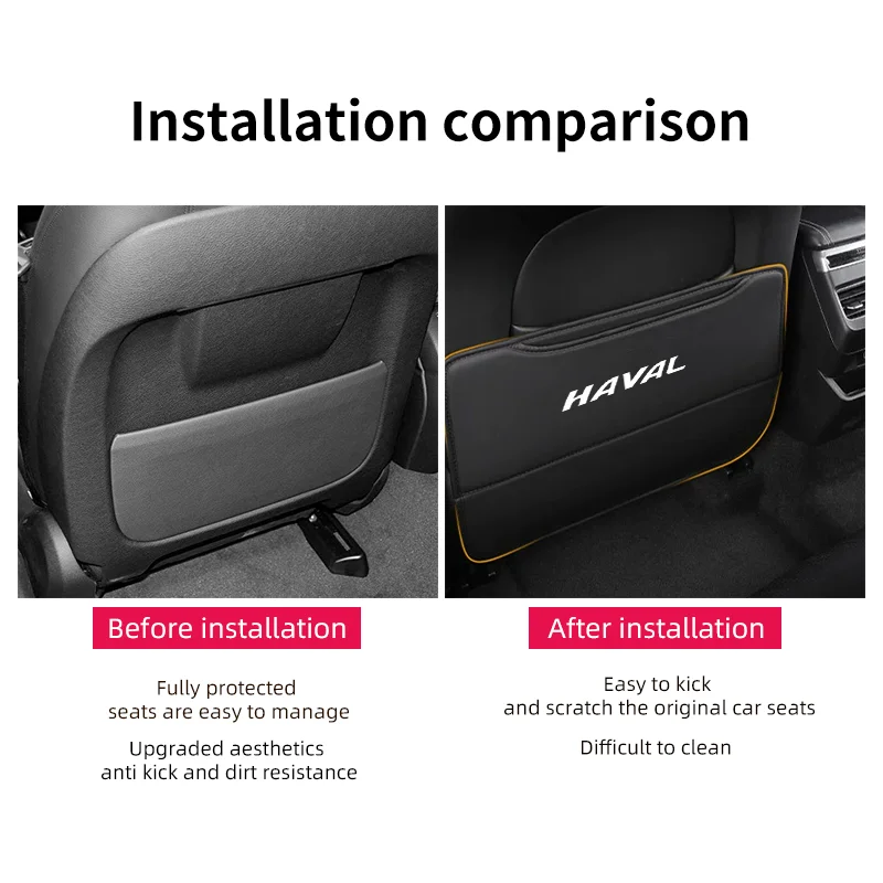 Car Seat Anti Kick Pad For Haval H1 H2 H6 H4 H5 H6 H9 Dargo M6 F5 F7 Auto Seat Back Protector Pad for Kid Anti Scratch Organizer