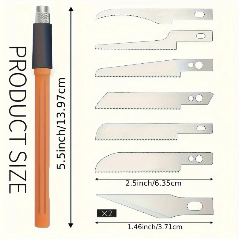 Mini Hand Saw 8-Piece Model Craft Set DIY Precision Hobby Knife with Replaceable Steel Blades for Cutting Wood Crafts hand saw multi purpose saw handheld saw