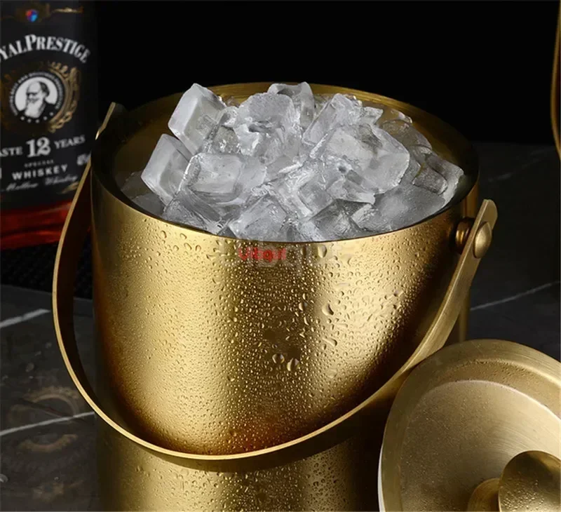 Secchiello Per Ghiaccio In Acciaio Inox, Da 3,2 L, A Doppio Piano