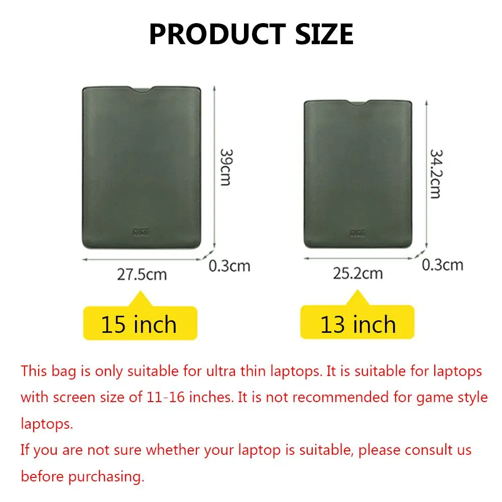 polegada macio couro do plutônio luva do portátil para macbook ar pro saco portátil notebook tablet caso para hp dell lenovo macbook