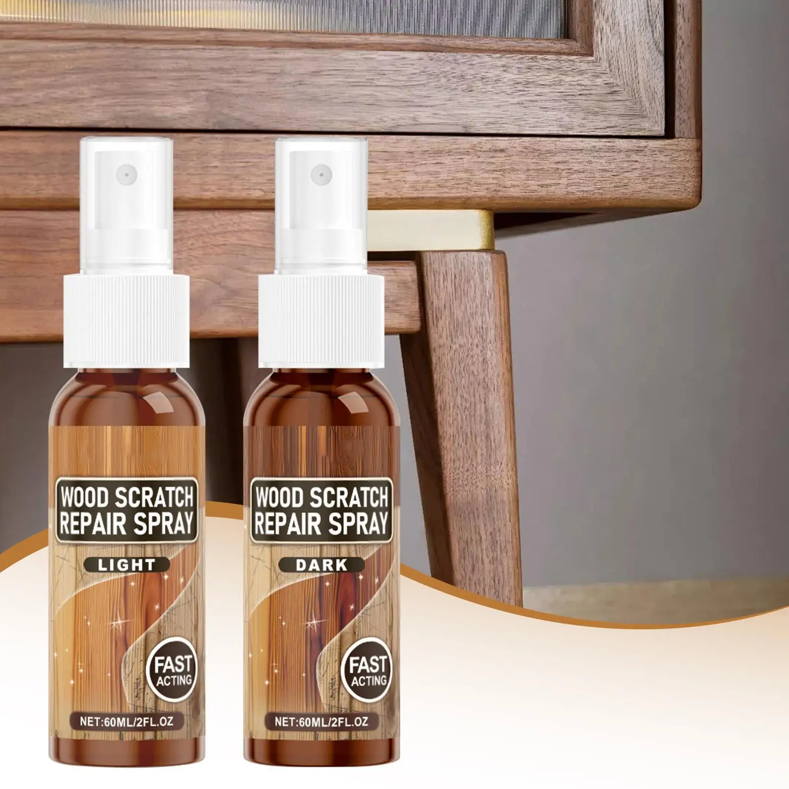 Description Picture 3 of itemWood Floor Scratch Repair Fast Acting Scratch Repair Spary Floor Polish and Restorer Natural Shine Removes Scratches Leaves