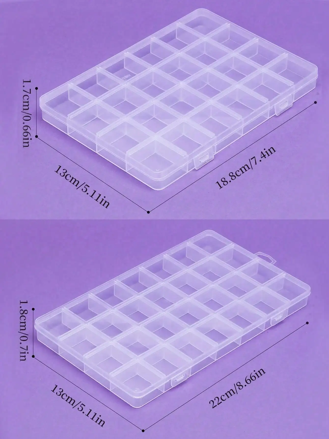 Transparent Plastic Organizer Box for Jewelry and Craft Storage