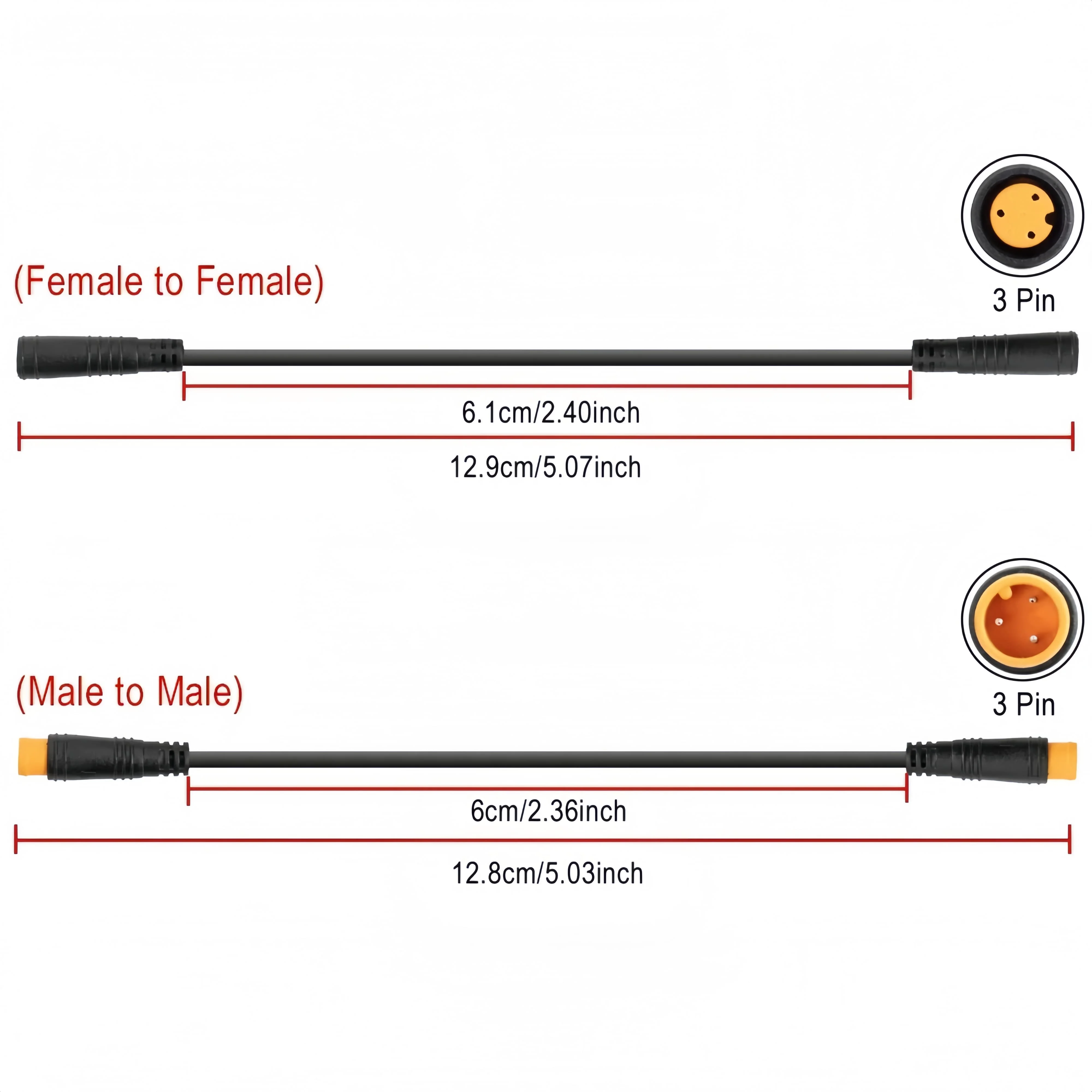 Waterproof Electric Bicycle Thumb Throttle Cable with Sensor Connection