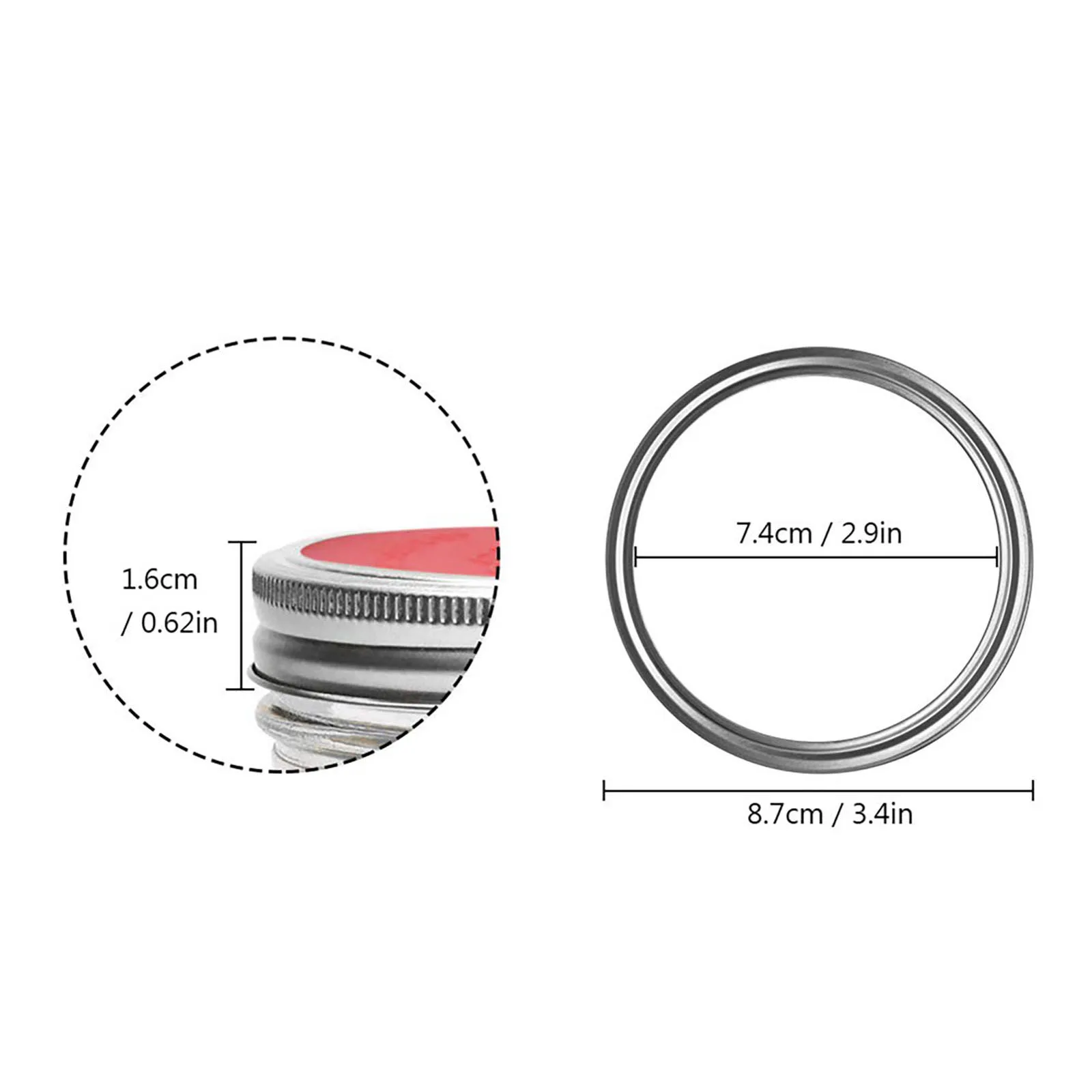5Pcs Silicone Fermenting Lids Glass Jar Cover Metal Rings For 87mm Jars Kimchi Pickles Fermented Probiotic Food Sealing Lids