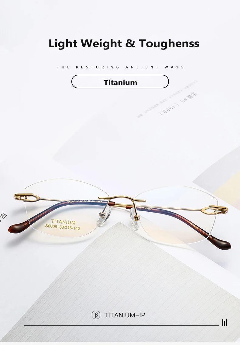Oveliness Women's Rimless Oval Cat Eye Eyeglasses 1