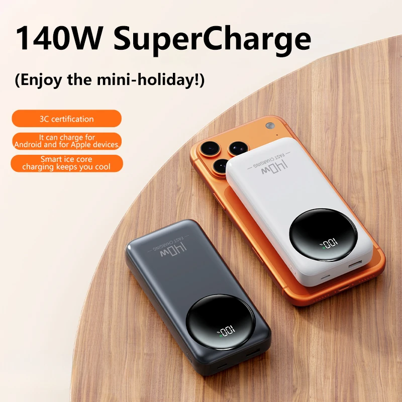 5000000mAh 파워 뱅크 140W 초고속 충전 파워뱅크 아이폰 화웨이 삼성용 휴대용 외장 배터리 충전기