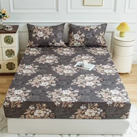 friench garden fitted sheet pillow case set bedding protector dust proof functional bed linen 25cm deep 2
