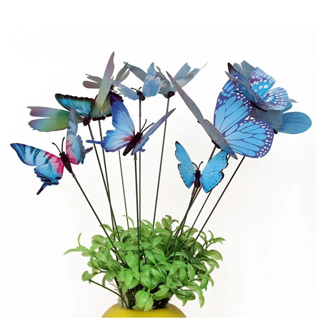 Butterfly Decoration 12pcs Colorful Butterfly Stakes for Outdoor Yard Garden