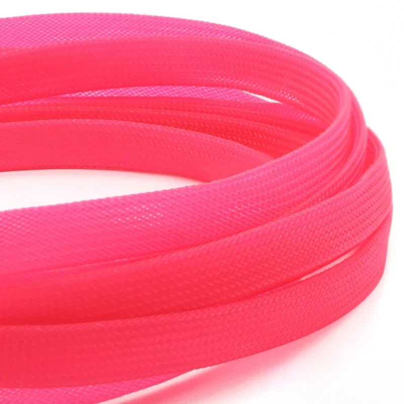 Cable Sleeve Protective Sleeve PET Braid Sleeves UV Pink PET Braided Cable Sleeve 2/4/6/8/10/12/14/16/20/25/30/40mm Expandable High Density Insulated Wire Protection Wrap Sheath