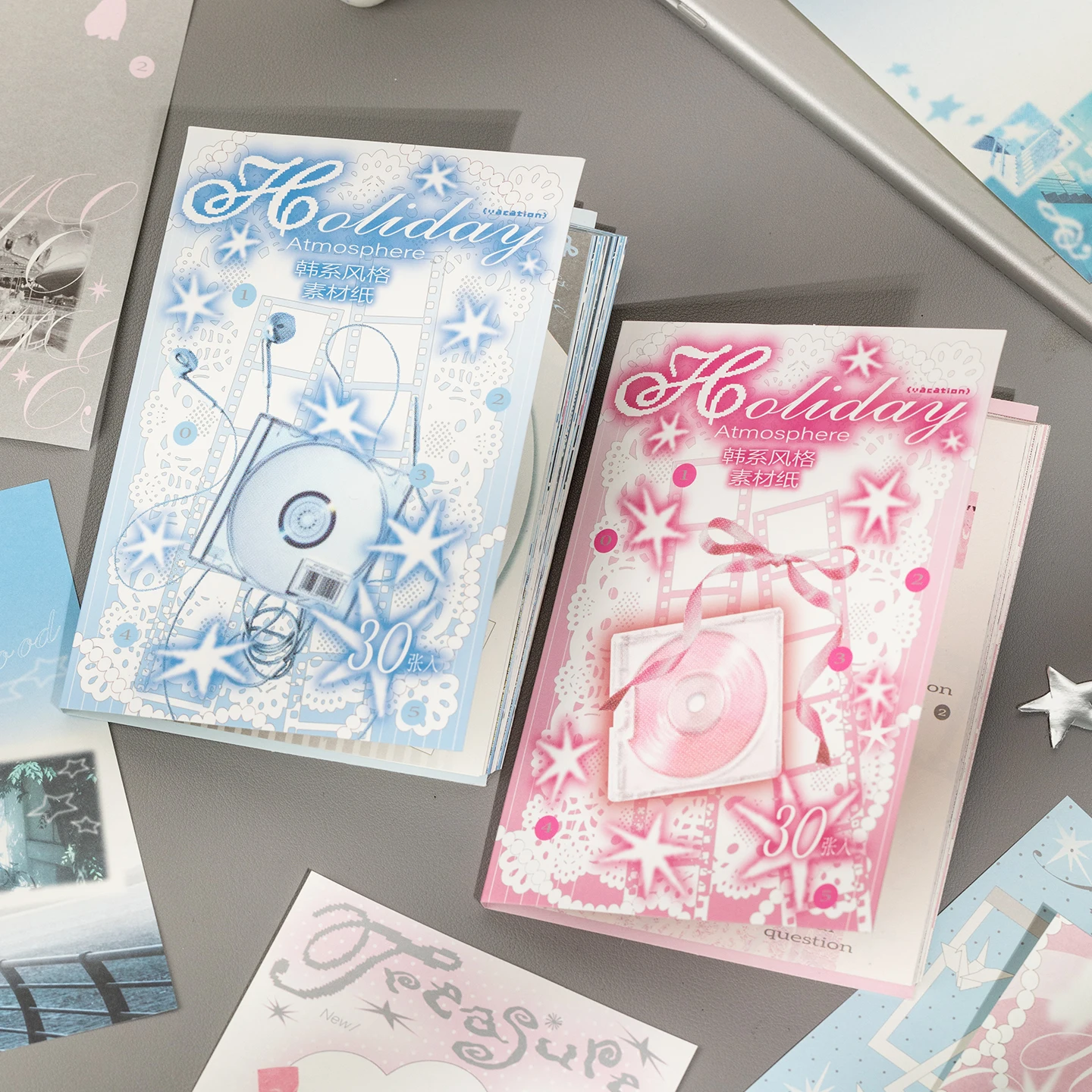 30/60 Sheets INS Scrapbooking Paper Aesthetic Decorate Planner Background Junk Journal School Stationery Supplies Material Book - 2