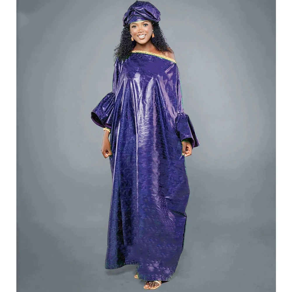 

African Women Bazin Dress Mix Size Embroidery Basin Riche Dashiki Robe For Nigerian Ankara Bride Wedding Dress Clothing Robe