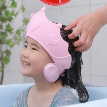 베이비 샤워 소프트 캡, 조절 가능한 헤어 워시 모자, 귀 보호, 안전한 어린이 샴푸, 목욕 샤워, 헤드 커버 보호