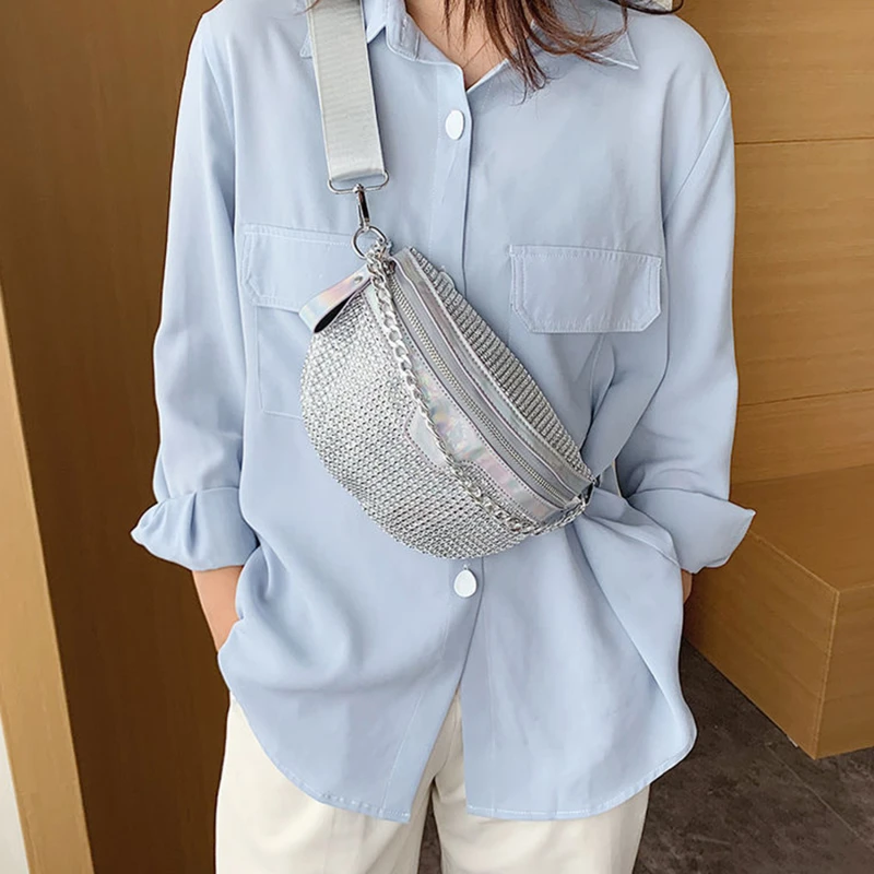Waist Bag Chest Bag Crossbody Bag Handbag Tote Bag Women Fanny Pack Diamond Waist Belt Bag Luxury Designer Shoulder Bags Fashion Handbag Chain Chest Pack Crossbody Bags