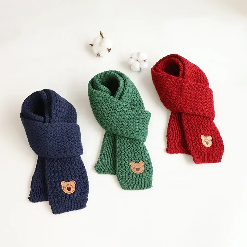 Kids Scarf Boys Girls Baby Winter Warm Scarf Women Knit Shawl Children Neck Collar Keep Warm Accessories