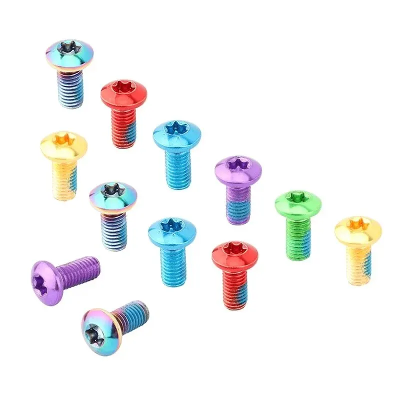 MTB Disc Brake Rotor Fixing Screw 12PCS T25 Color Alloy Steel Disc Brake Screw Bicycle Accessories