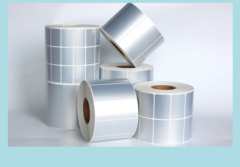 1Roll Thermal Transfer Matte Silver PET Label Waterproof Oilproof Office Supplies(Not thermal paper)