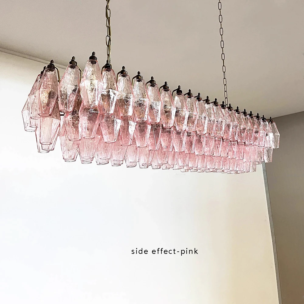 Description Picture 5 of itemNordic Vintage Diamond Shape Glass Ceiling Pendant Lights Long for Dining Room Table Hanglamp