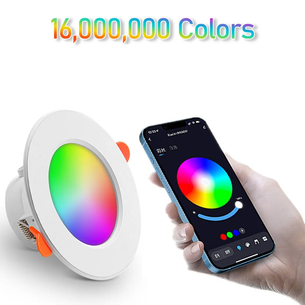 1-10PCS 10W Smart LED Downlight Bluetooth Ceiling Lamp RGB Lamp APP Remote Control Color Changing Light for Google Alexa Home