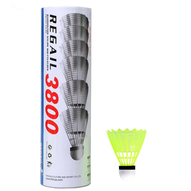 6pcs a Barreled Badminton Imitation Nylon Ball Plastic Shuttlecock Ruffles Fiber Head Shuttlecock Racquet Sports Accessories