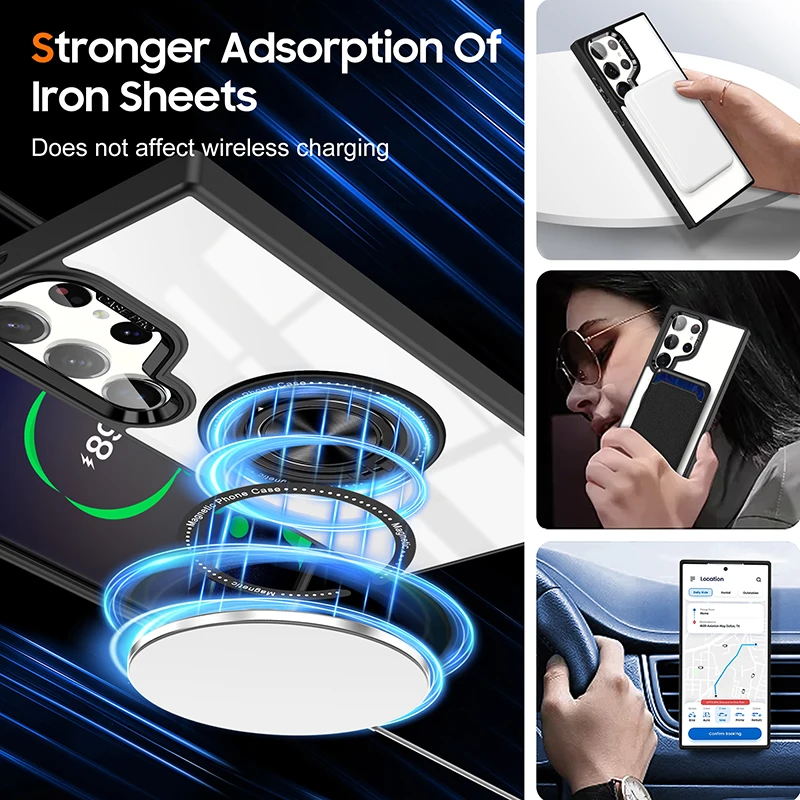Magnetic Metal Ring Wireless Charging Phone Case